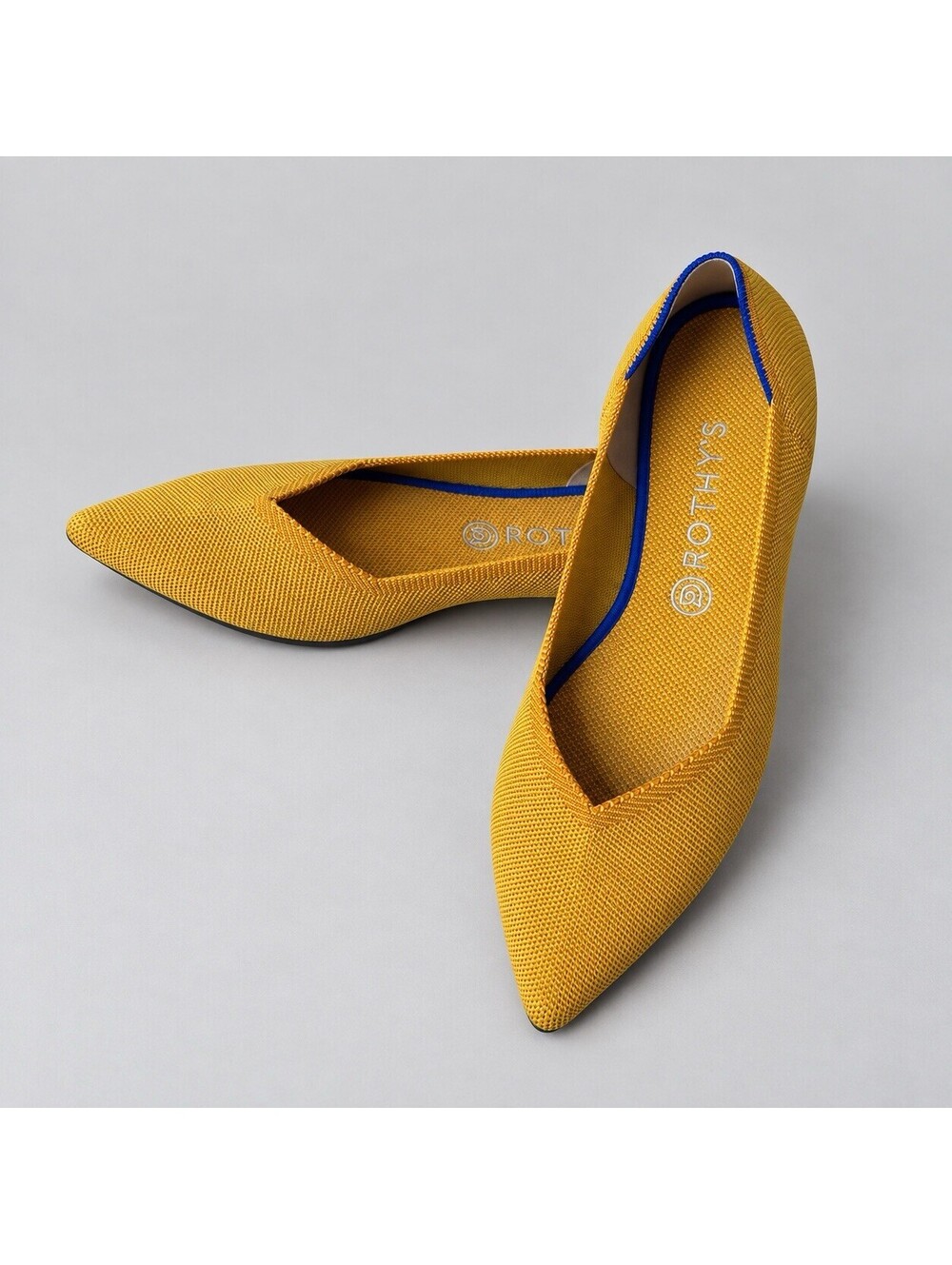 Rothy's The Point Shoes Womens Size 12 Yellow Knit Flats Pointed Toe Washable